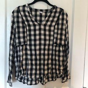 Gingham Long Sleeve Top